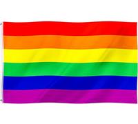 MAELSA® Drapeau Arc-en-Ciel Rainbow Peace drapeaux Bannière LGBT Gay Pride Parade Grand drapeau de la paix aux lesbiennes arc-en-ciel 150 x 90 cm Lesbian Gay Parade Décoration