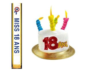 Maelsa® - ÉCHARPE Miss 18 Ans + Chapeau 18 Ans