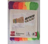 Maelsa® Écheveaux Coton pour Bracelets Brésiliens Facile avec Notice à l'interieur - 3 Choix de couleurs (Assortiment Fluo)
