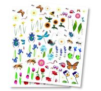 Maelsa® Gommettes Tricolore Ludiques et Pédagogiques Fabriquées en France - 20 Variantes à choisir ! (Insectes)
