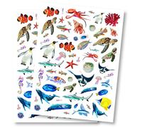 Maelsa® Gommettes Tricolore Ludiques et Pédagogiques Fabriquées en France - 20 Variantes à choisir ! (Poissons du monde)