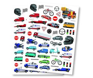 Maelsa® Gommettes Tricolore Ludiques et Pédagogiques Fabriquées en France - 20 Variantes à choisir ! (Voitures Motos)