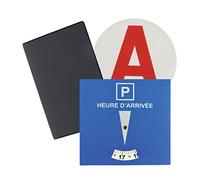 Maelsa® Kit démarrage Jeune conducteur apprentis Disque A électrostatique + Disque Bleu de stationnement + étui Carte Grise - Le Pack Idéal pour débuter avec Son Nouveau véhicule