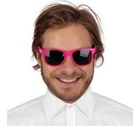 Maelsa® Lunettes de soleil couleur Blues Brothers vintage adulte - Accessoire déguisement fête - Plusieurs coloris disponibles, classique, fluo - Matière plastique - Quantité : 1 (Rose fluo)