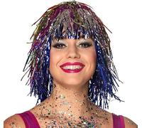Maelsa® Perruque Disco Métallique pour Déguisement 80's Fête Anniversaire (Multicolore)