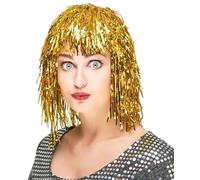 Maelsa® Perruque Disco Métallique pour Déguisement 80's Fête Anniversaire (Or)