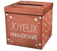 Maelsa URNE Pailletée Joyeux Anniversaire cuivre