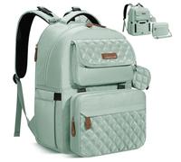 Maelstrom Grand sac à dos extensible pour 2 enfants/jumeaux avec sac à langer amovible pour maman/papa, cadeau élégant pour garçons/filles, cadeau de fête des mères, vert menthe
