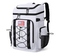 Maelstrom Sac à dos isotherme doux, léger et étanche - 50 canettes - Garde 50 canettes au chaud/froid jusqu'à 16 heures - Sac à déjeuner étanche pour homme et femme - Blanc