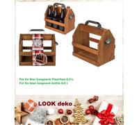 Hommes Bière Holz-Six-Pack-Biergeschenke-Bieerträger-Party Pères Pour 6x 0,5L