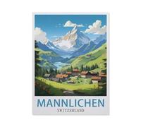Männlichen, Suisse，Puzzle 1000 Pièces Puzzle en Papier d'impression Haute Définition Défiez Le Problème Stimuler La Créativité Jeu Interactif（38x26cm）-R74