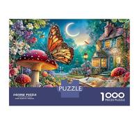 Märchen Cottage Schmetterling 1000 Stück Dicke Karton Jigsaw Puzzle Für Erwachsene, süß, Dekompression Spaß Gegenwart Aktivität Zuhause Schöne Dekoration 70x50cm/1000pcs