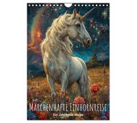 Märchenhafte Einhornreise - Ein Jahr voller Magie (Wandkalender 2026 DIN A4 hoch), CALVENDO Monatskalender: Ein märchenhafter Kalender: Weiße ... Pracht, getaucht in sanftes Blau.