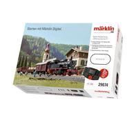 Märklin 29074 BR 74 Kit de démarrage numérique Train de Marchandises époque 3, Voie H0 Modélisme ferroviaire, Nombreuses Fonctions sonores, avec Station Mobile et Rails C