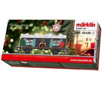 Märklin Start up 44126 H0 Chariot de Noël avec Module Lumineux - Chariot de Marchandises Ouvert avec Chargement Cadeau éclairé, raccords Relex, Piles incluses, à partir de 6 Ans