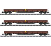 Coffret de 3 wagons à bords bas Res-x, brun-rouge, DB AG, 30 ans voie C, Ep. VI