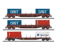 Märklin H0 47119 - Ensemble De Wagons Conteneurs, SNCB/NMBS, Ép. IV Neuf