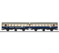 Märklin Modèle de Chemin de Fer - Paire de Voitures de Conversion - Route à vin DB - Voie H0 - Numéro d'article 43187 - avec lumière
