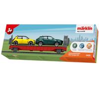 Märklin My World 44125 H0 Chariot de Transport de Voiture avec Rampe d'accès Pliable et raccords magnétiques, modèles de Voitures Amovibles en métal, 18,5 cm, à partir de 3 Ans