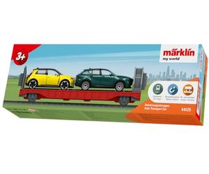 Märklin My World 44125 H0 Chariot de Transport de Voiture avec Rampe d'accès Pliable et raccords magnétiques, modèles de Voitures Amovibles en métal, 18,5 cm, à partir de 3 Ans