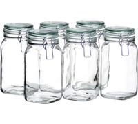Mäser 113966 Gothika Bocal à conserves, 1,45l, avec fermeture à étrier, transparent (pack de 6)