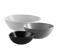 Mäser 931240 Série Glendale Lot de 6 assiettes à dessert en porcelaine pour 2 personnes Ensemble de bols noir/blanc/gris