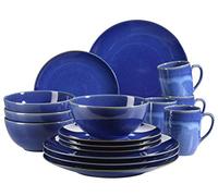 MÄSER 931546 Ossia Service de table en céramique pour 4 personnes style méditerranéen vintage Bleu foncé