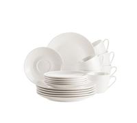 MÄSER 934105 Série Belmira Service à café classique pour 6 personnes, 18 pièces, intemporel, élégant, filigrane, en porcelaine, blanc