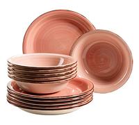MÄSER Bel Tempo, Set de assiettes en grès Rose (Bel Tempo Ii).