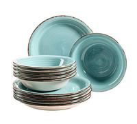 MÄSER Bel Tempo, Set de assiettes en grès Turquoise (Bel Tempo Ii).