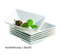 Mäser Domestic Professional Trendy Line Ensemble de 2 pièces avec Bol, Saladier, rectangulaire, Blanc, différents Grã ¶ Ãÿen, Porcelaine, 14 x 14 cm