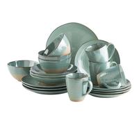 MÄSER Nottingham Vintage - Service de vaisselle 20 pièces en grès vert turquoise pour 4 personnes