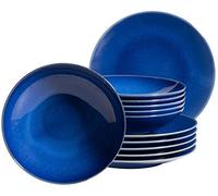 MÄSER Ossia 931733 Service de table moderne pour 6 personnes avec assiettes creuses et assiettes plates, en céramique, style méditerranéen vintage, 12 pièces
