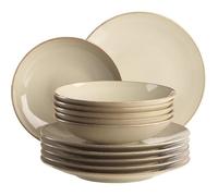 MÄSER Ossia 931734 Service de table moderne pour 6 personnes avec assiettes creuses et assiettes plates,style méditerranéen,en cé