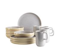 MÄSER, Série Candy - Ensemble petit déjeuner pour 4 personnes - Vaisselle de couleur pastel et forme ronde moderne - Fabriqué au Portugal - Grès - Lilas