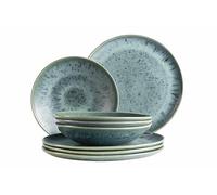 MÄSER, Série Carellia, lot d'assiettes pour 4 personnes, vaisselle du Portugal, grès, bleu