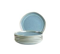 MÄSER Série Cordelia Lot d'assiettes à dessert pour 6 personnes en grès de qualité supérieure, 6 pièces, formes irrégulières ; grès, vert
