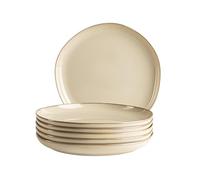 MÄSER Série Cordelia Lot d'assiettes pour 6 personnes en grès de qualité supérieure - 6 pièces - Formes irrégulières - Grès, sable