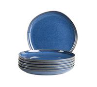 MÄSER Série Cordelia - Lot d'assiettes pour 6 personnes en grès de qualité supérieure - 6 pièces - Formes irrégulières - Grès - Bleu roi