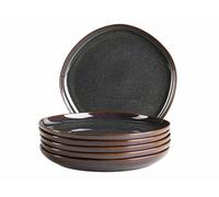 MÄSER Série Cordelia Lot d'assiettes pour 6 personnes en grès de qualité supérieure, service de table 6 pièces, formes irrégulières ; grès, tropical