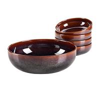 MÄSER Série Elina Uno, Set de 5 bols modernes en céramique avec glaçure irrégulière, 1 grand bol et 6 bols pour salade, céréales, soupe, grès, jungle