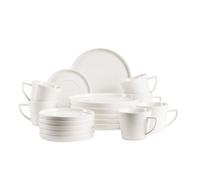MÄSER, Série Sita, lot d'assiettes pour 6 personnes, vaisselle en porcelaine blanche, simple, élégante, en porcelaine, blanc