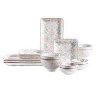 MÄSER Service à goûter en porcelaine NANTES, rose/gris