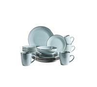 Mäser Service de table en grès métallisé bleu clair 16 pièces