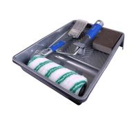 Mäster Série Superior - Kit complet avec rouleau Medtex de 180 mm, pinceau d'angle de 50 mm, bloc de ponçage, support et bac à peinture - Pour peindre les murs et le bois