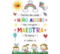 Maestra Cuaderno De Notas: Lindo Regalo Personalizado De Fin De Año Para Agradecer A Maestras Y Profesores Primaria, Guardería Gracias Maestra Libreta De Apuntes Cumpleaños , Navidad