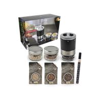 Coffret Maestro moulin à poivre noir mat + 3 poivres