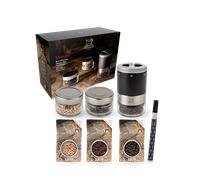 Maestro Bar à poivres - moulin à poivre u'Select accompagné de 3 grands crus de poivres, de 3 réservoirs interchangeables, noir Peugeot