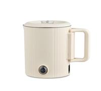 Maestro MR-009 Bouilloire électrique de voyage et pot de voyage 2 en 1, 0,8 L, 600 W, poignée pliable, double paroi, acier inoxydable 304, interrupteur 110 V et 230 V (beige)
