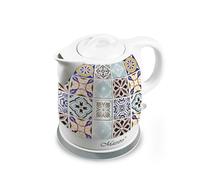 Maestro MR-066-Porto bouilloire en céramique 1,5 L 1200 W design élégant sans fil HOLIDAY IN PORTO Azulejos Base pivotante 360° indicateur de niveau d'eau